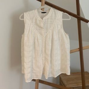 Current Air white button blouse size Medium